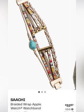 Saachi Gold-Tone Multi-Strap Fashion Smartwatch Bracelet - Turquoise Accent